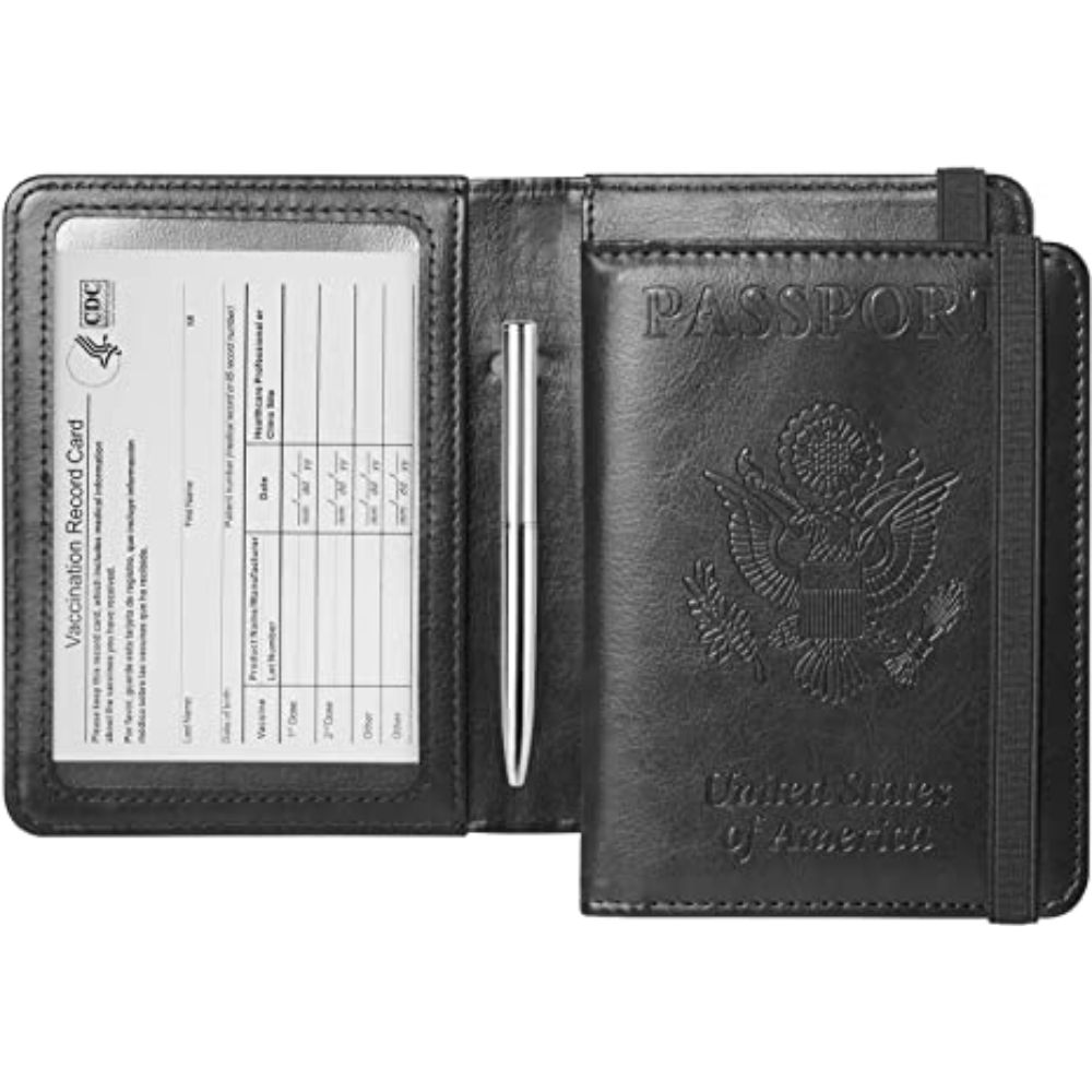 GDTK Leather Passport Holder Cover Case